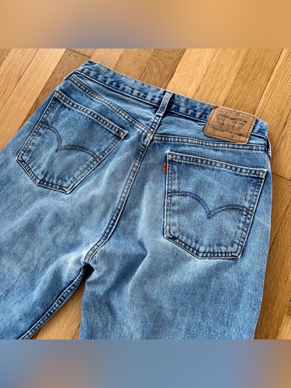 Vintage 90s Levi’s Orange Tab 615 Jeans 34x34 Made In UK Faded Denim Distressed